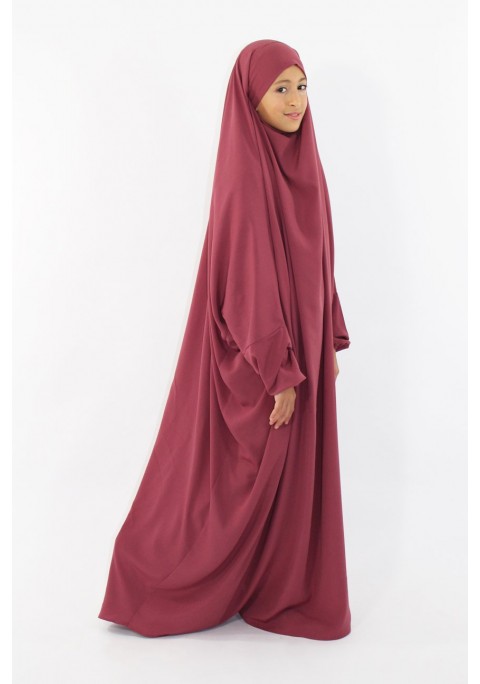 Hijab One Piece Pinless Slip On Scarf Muslim Islam Chain #8 Purple Kanzia Khimar