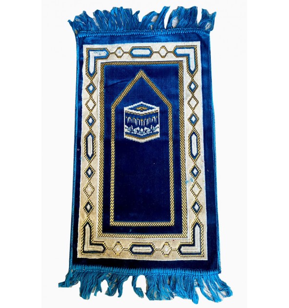 Tapis de prière enfant Makkah bleu turquoise